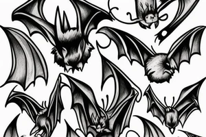 Bat, smoke, forest tattoo idea