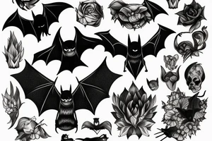 Bat, smoke, forest tattoo idea