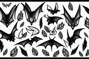 Bat, smoke, forest tattoo idea