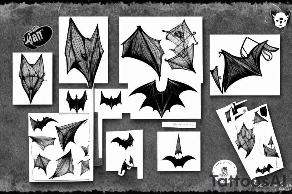Bat, smoke, forest tattoo idea