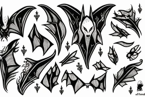 Bat, smoke, forest tattoo idea
