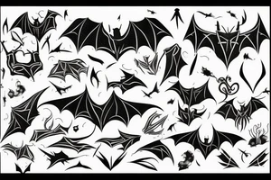 Bat, smoke, forest tattoo idea