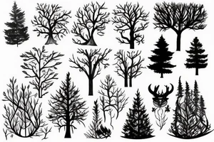 smoke, forest tattoo idea