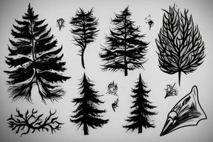 smoke, forest tattoo idea