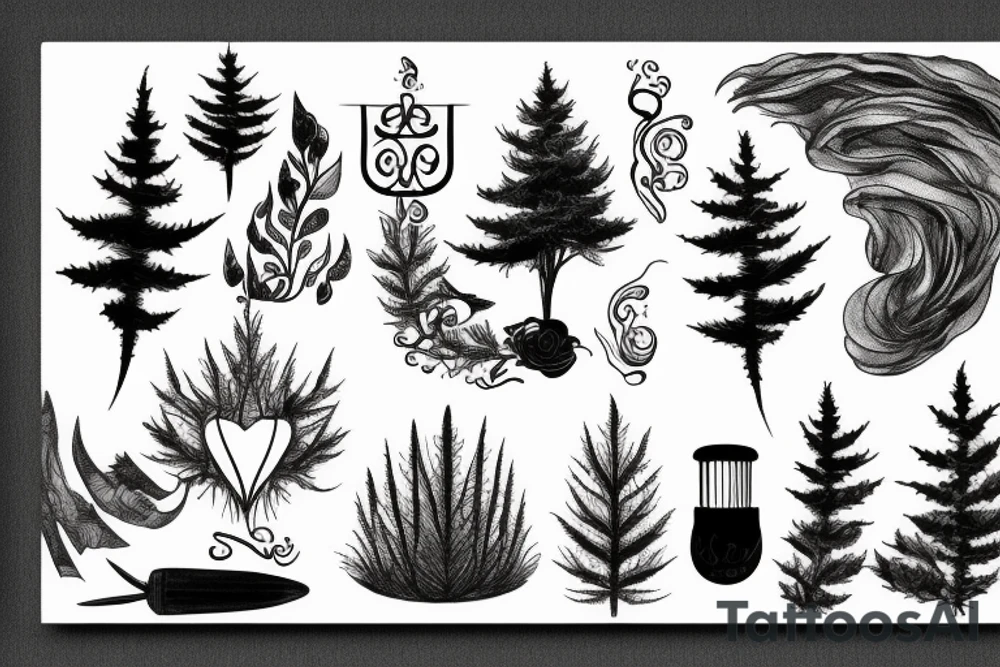 smoke, forest tattoo idea