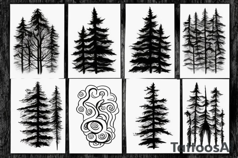 smoke, forest tattoo idea