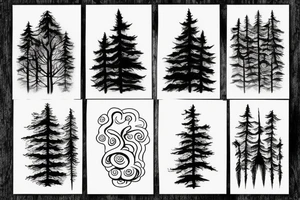 smoke, forest tattoo idea