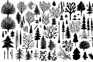 smoke, forest tattoo idea