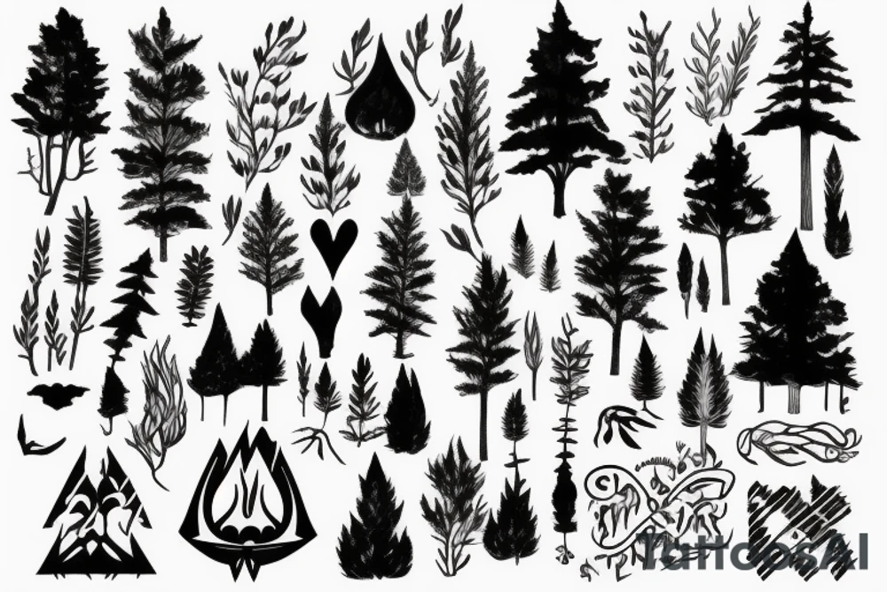 smoke, forest tattoo idea