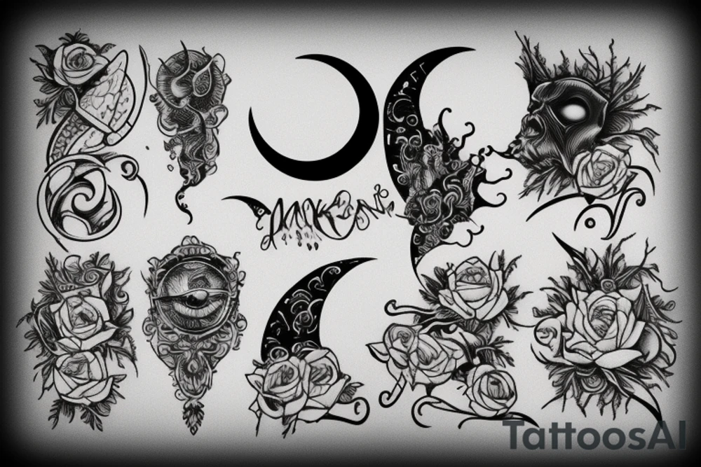 Moon, smoke tattoo idea