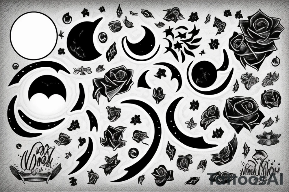 Moon, smoke tattoo idea