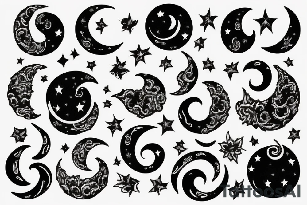 Moon, smoke tattoo idea