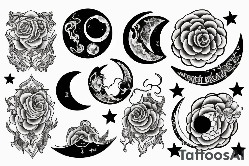 Moon, smoke tattoo idea
