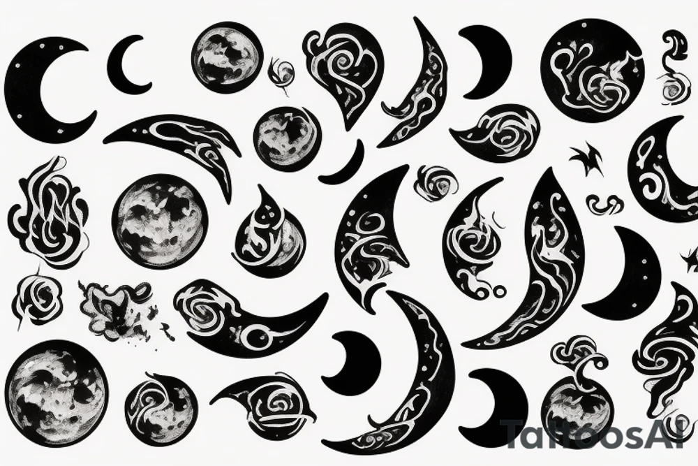 Moon, smoke tattoo idea