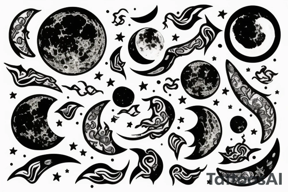 Moon, smoke tattoo idea