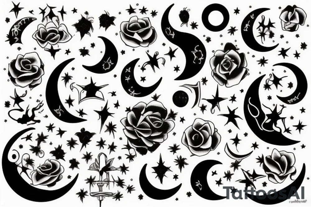 Moon, smoke tattoo idea