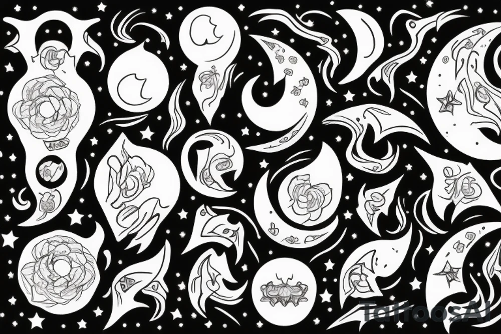 Moon, smoke tattoo idea