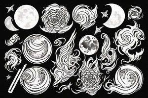Moon, smoke tattoo idea