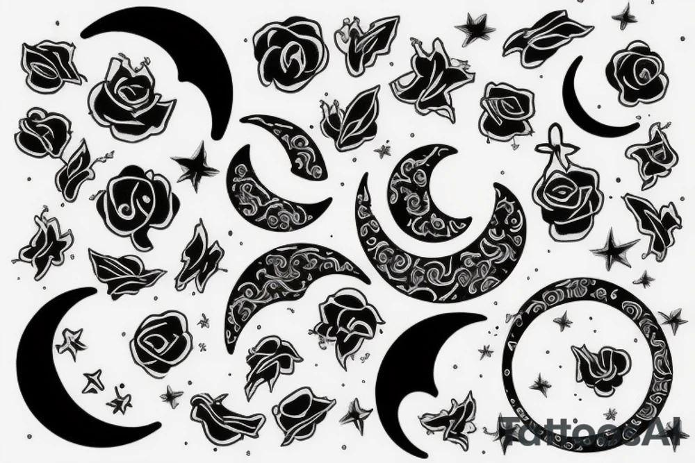 Moon, smoke tattoo idea