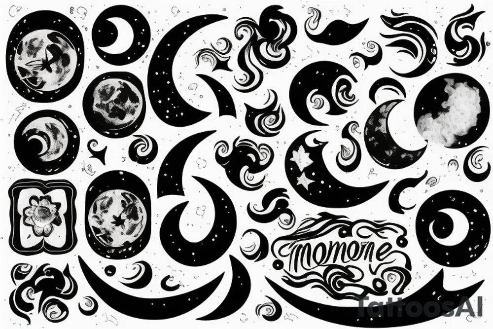 Moon, smoke tattoo idea