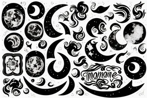 Moon, smoke tattoo idea