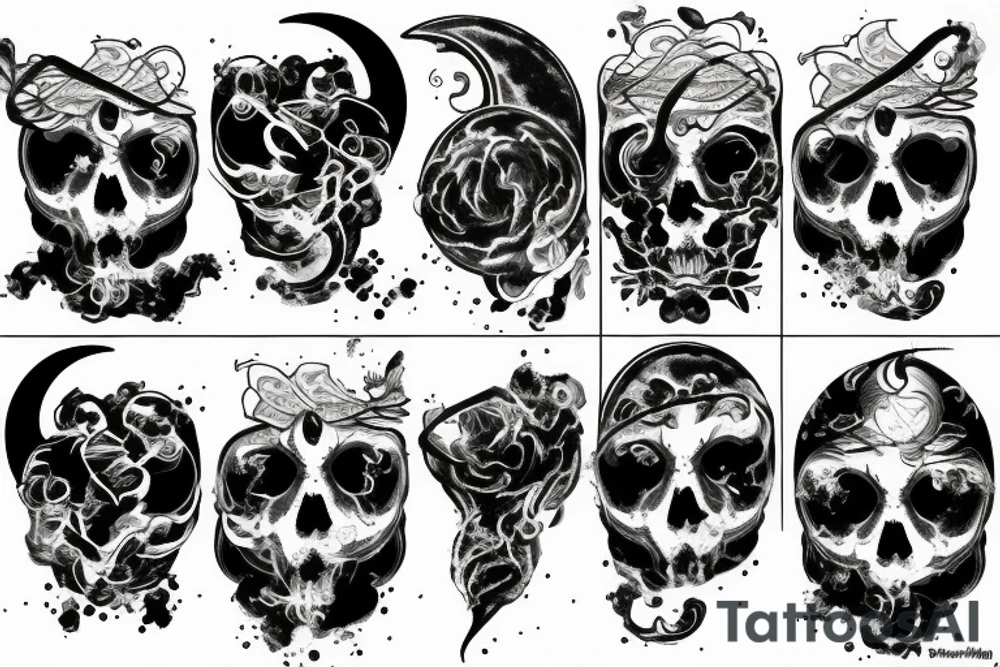 Moon, smoke tattoo idea