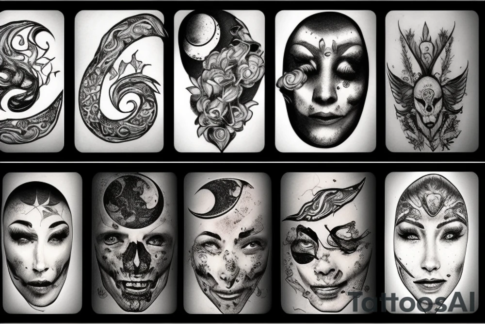 Moon, smoke tattoo idea