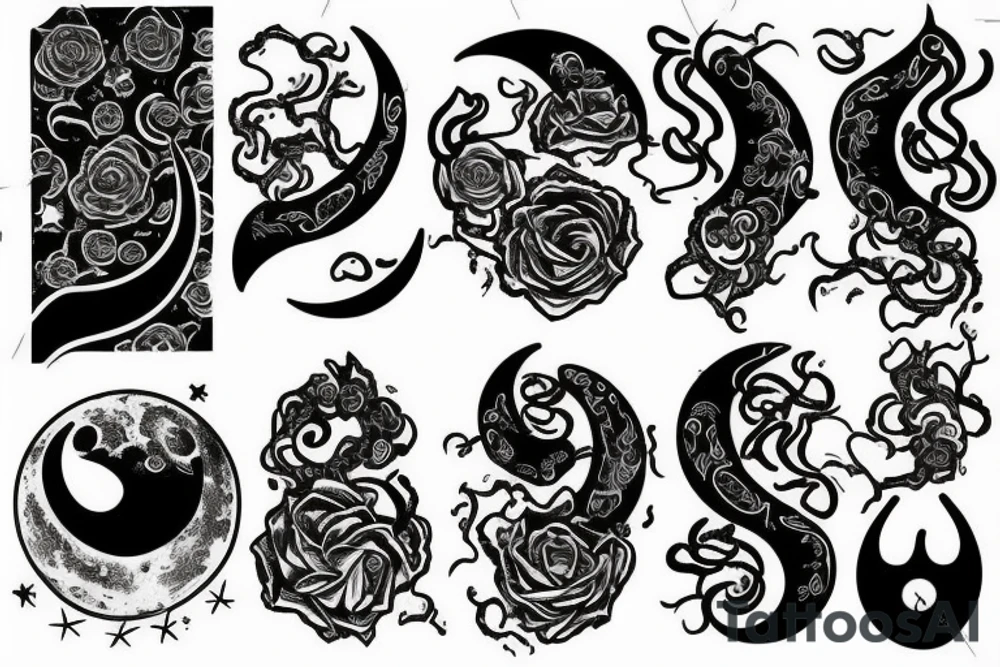 Moon, smoke tattoo idea