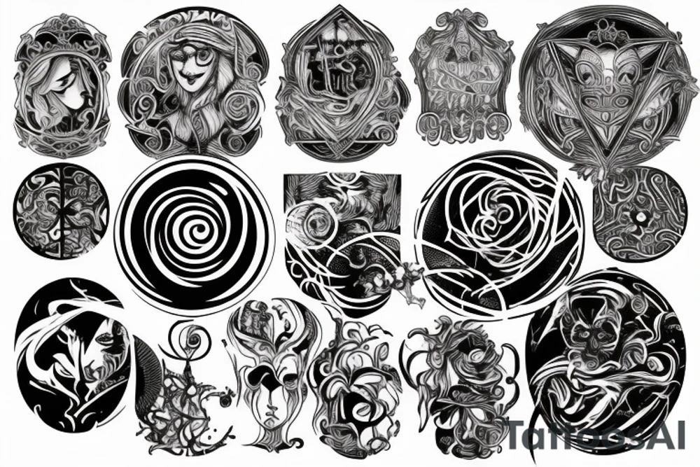 Circular but distorted Labyrinth tattoo idea
