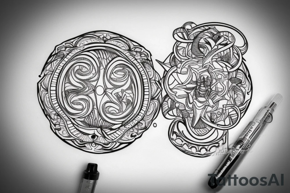 Circular but distorted Labyrinth tattoo idea