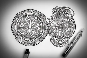 Circular but distorted Labyrinth tattoo idea