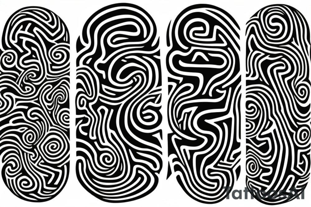 distorted circular maze tattoo idea