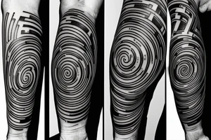 distorted circular maze tattoo idea