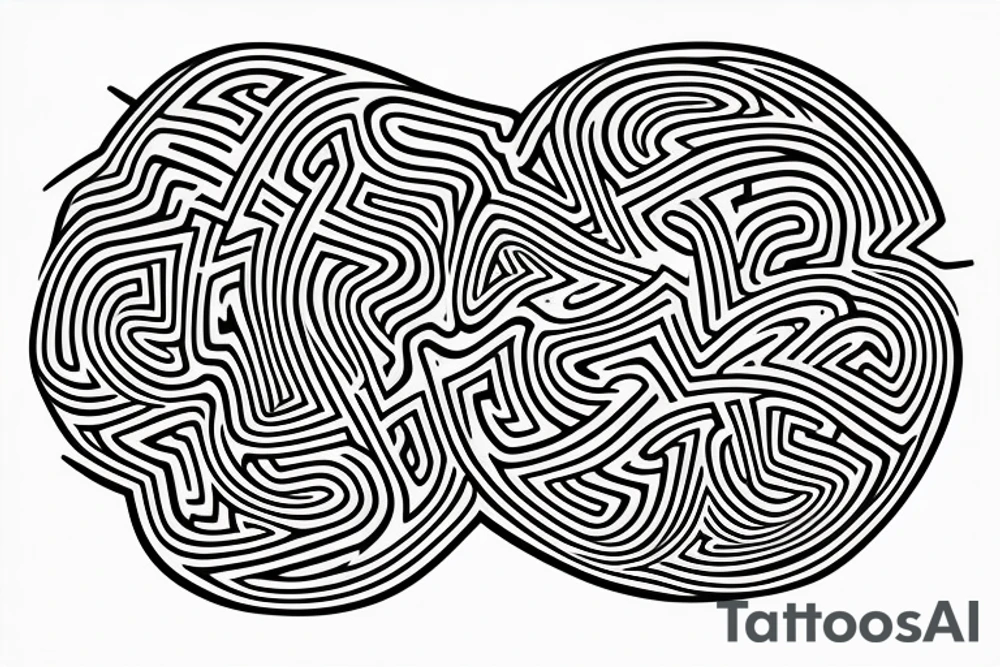 distorted circular maze tattoo idea