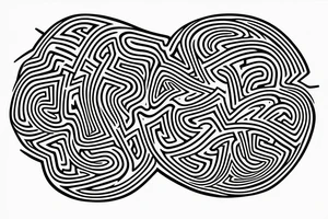distorted circular maze tattoo idea