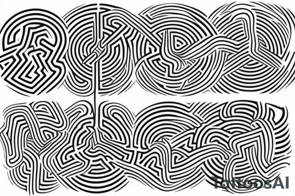 distorted circular maze tattoo idea