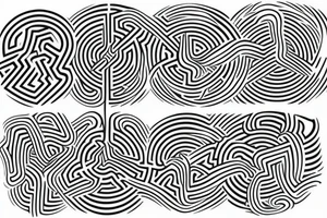 distorted circular maze tattoo idea