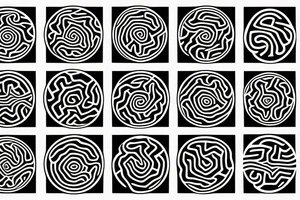 distorted circular maze tattoo idea