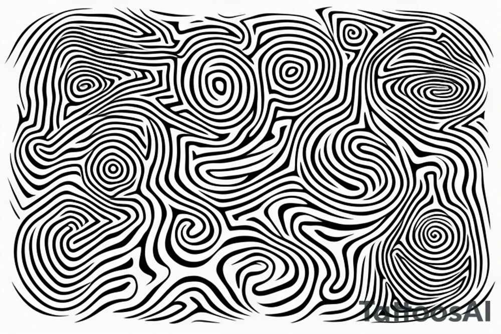 distorted circular maze tattoo idea