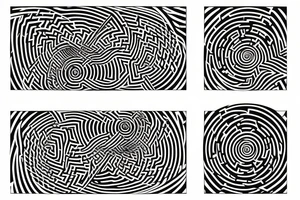 distorted circular maze tattoo idea