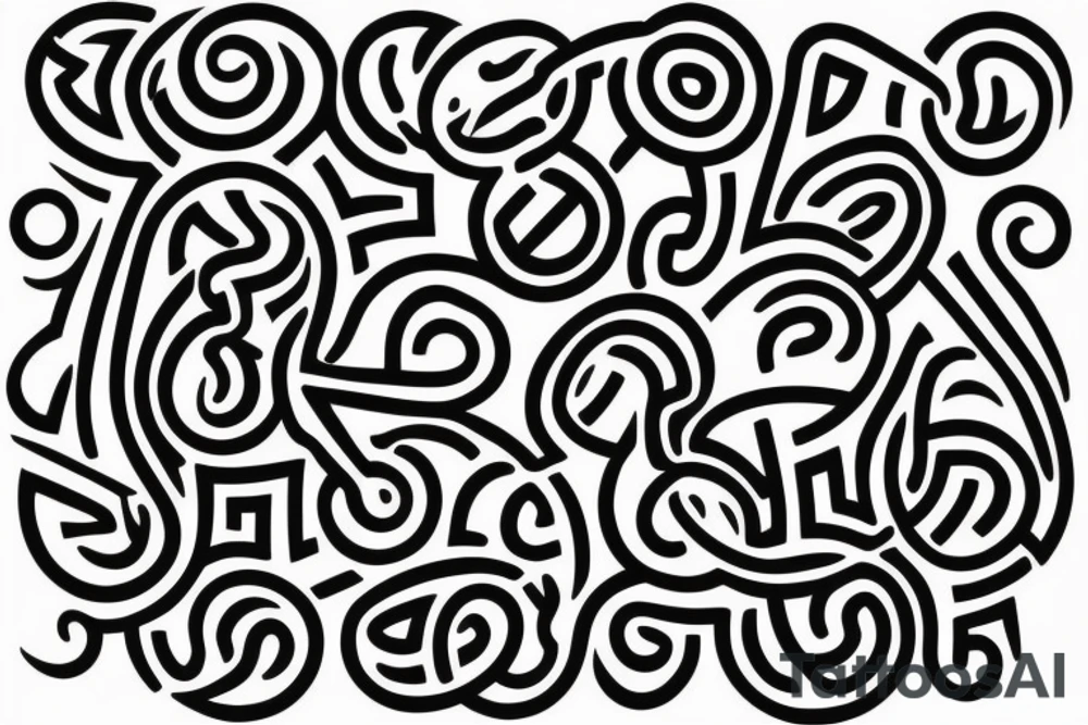 distorted circular maze tattoo idea