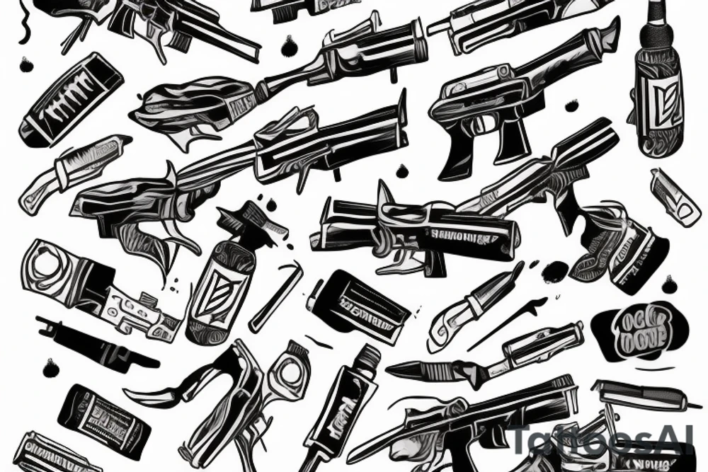 Duck with shotgun tattoo idea