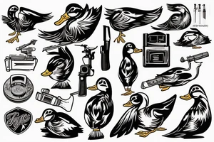 Duck with shotgun tattoo idea