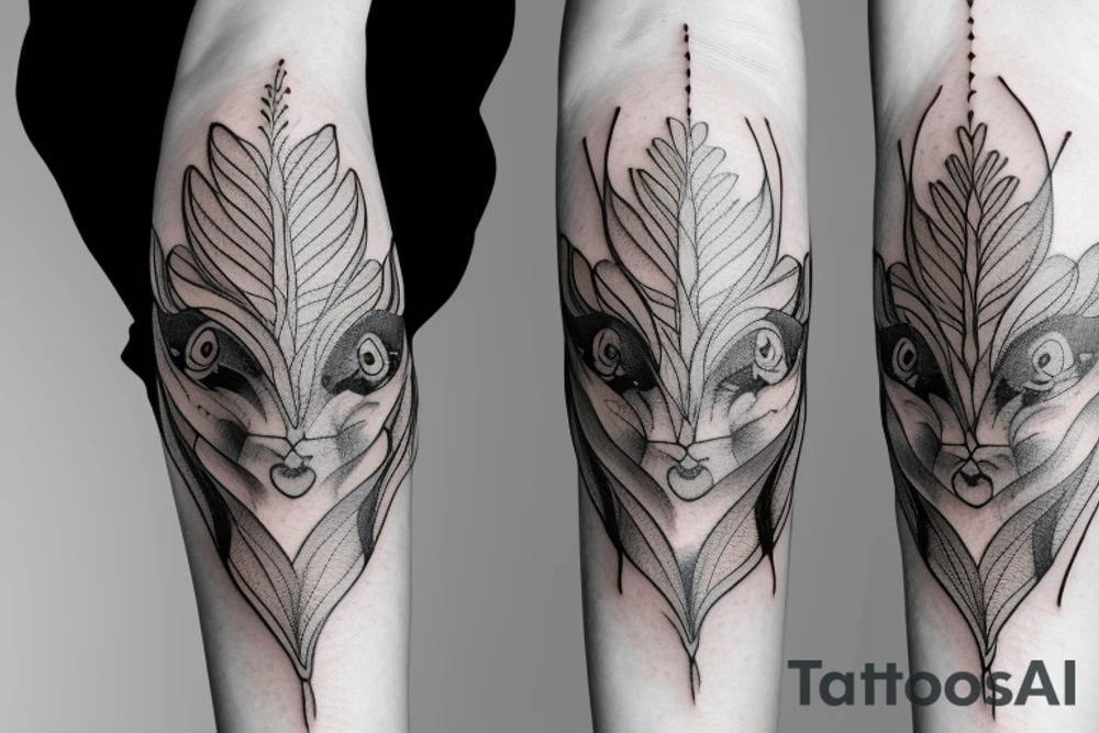 Black swan in arm sleeve tattoo idea