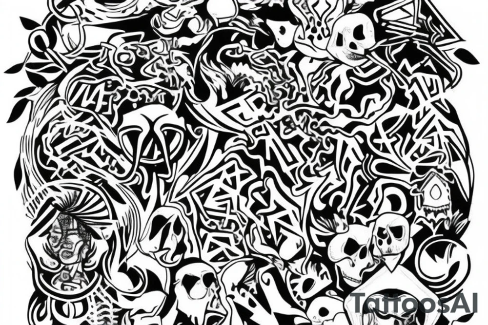 Maze on back of knee tattoo idea