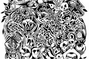 Maze on back of knee tattoo idea