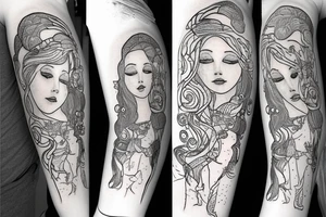 Colour mermaid tattoo idea