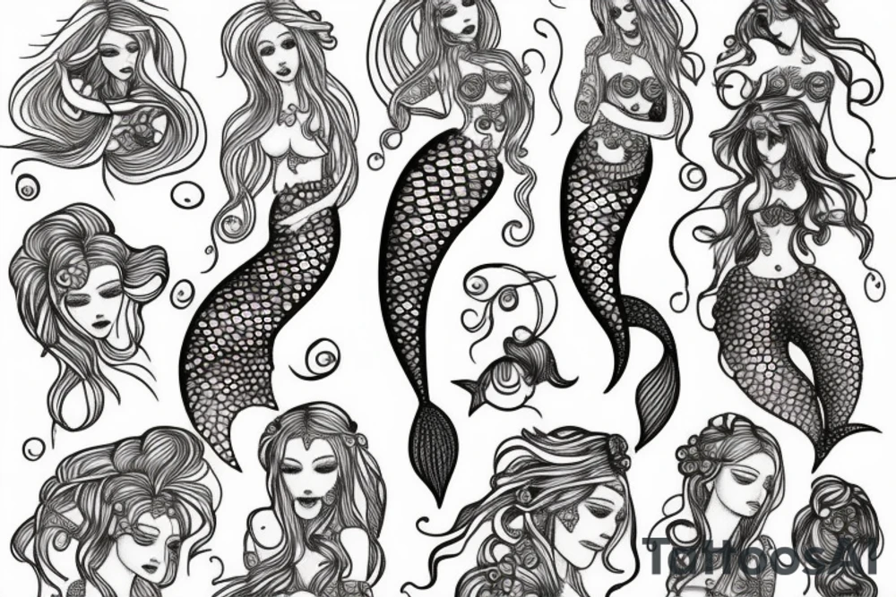mermaid lovers tattoo idea