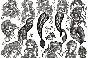 mermaid lovers tattoo idea