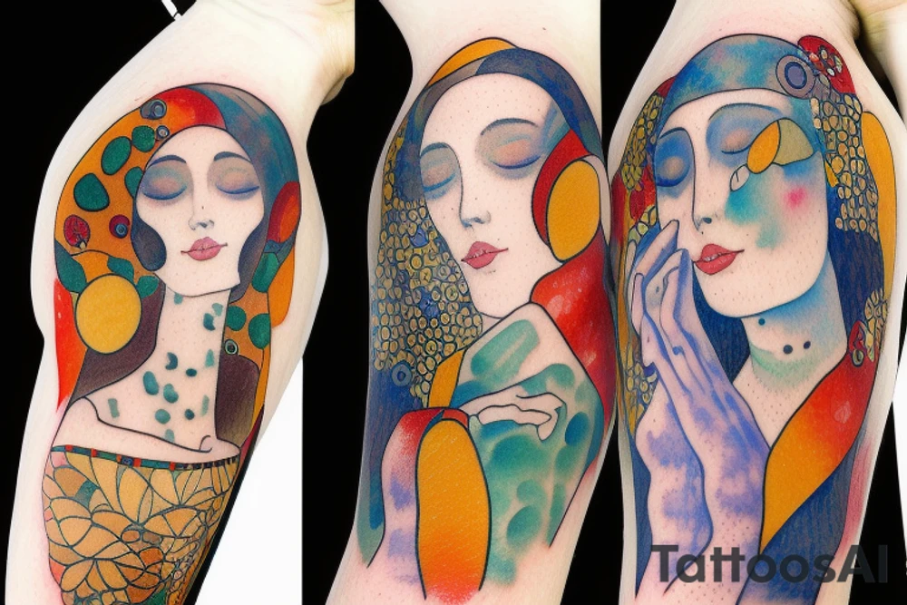 Man and woman in love tattoo idea